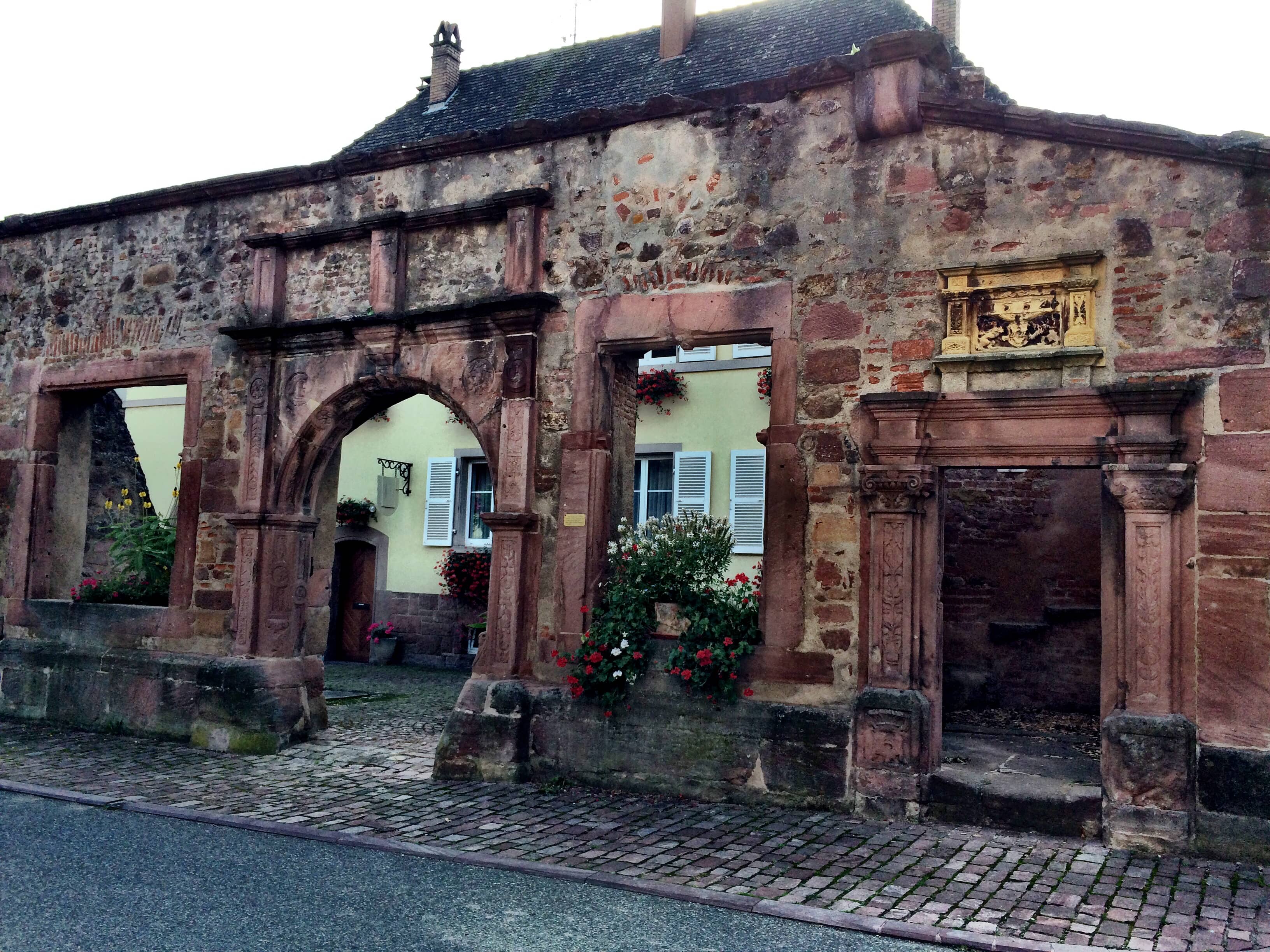 Façade of the old hôtel de ville in Ammerschwihr.